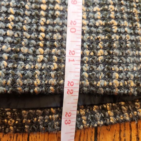 Pendleton Vintage Pleather Trim Tweed Blazer Jacket Green, Gold & Black Size 10 - Picture 6 of 10